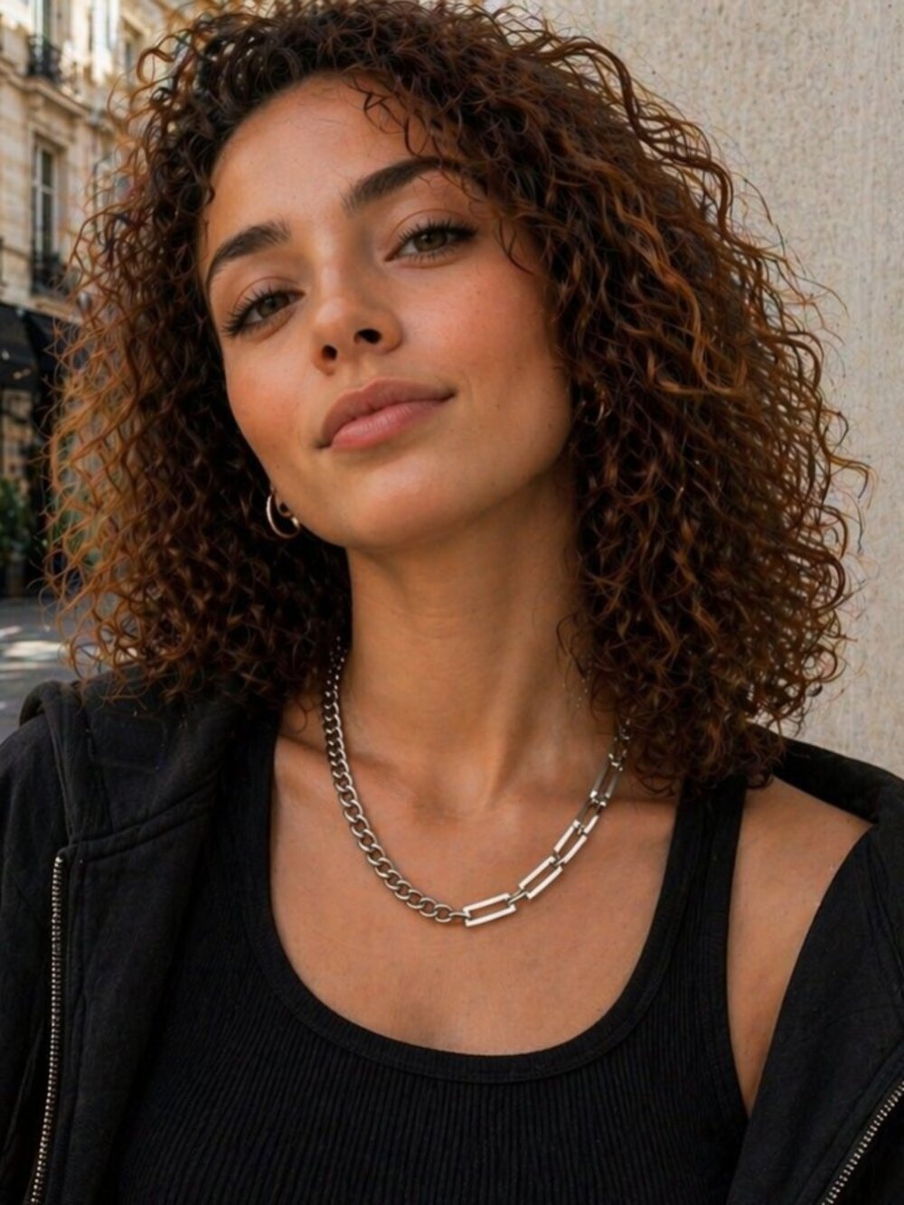 Cuban Chain Necklace 18K White Gold Plated Stainless Steel Geometric Link